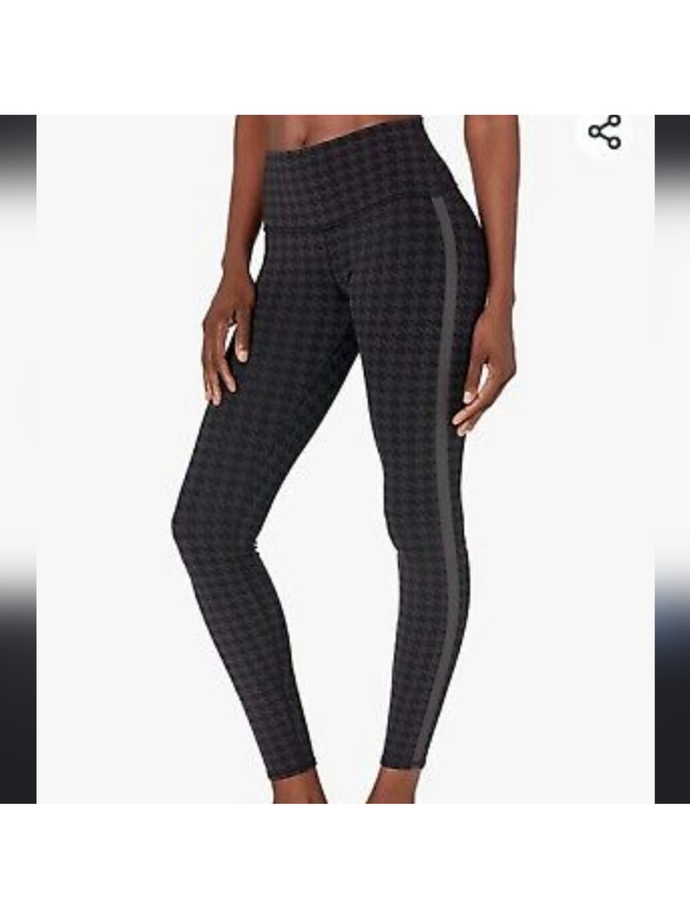 ALO Yoga Houndstooth Airtech HR Leggings w/ Gray Side Stripe EUC size small